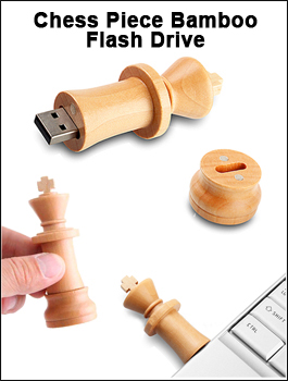 Chess Piece Bamboo Flash Drive